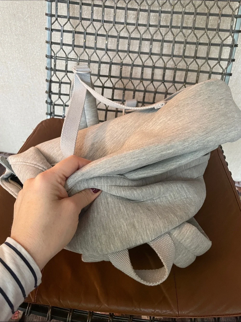 GAP Gray Everyday Backpack - Minimal Design Sweatshirt Material Travel Jersey